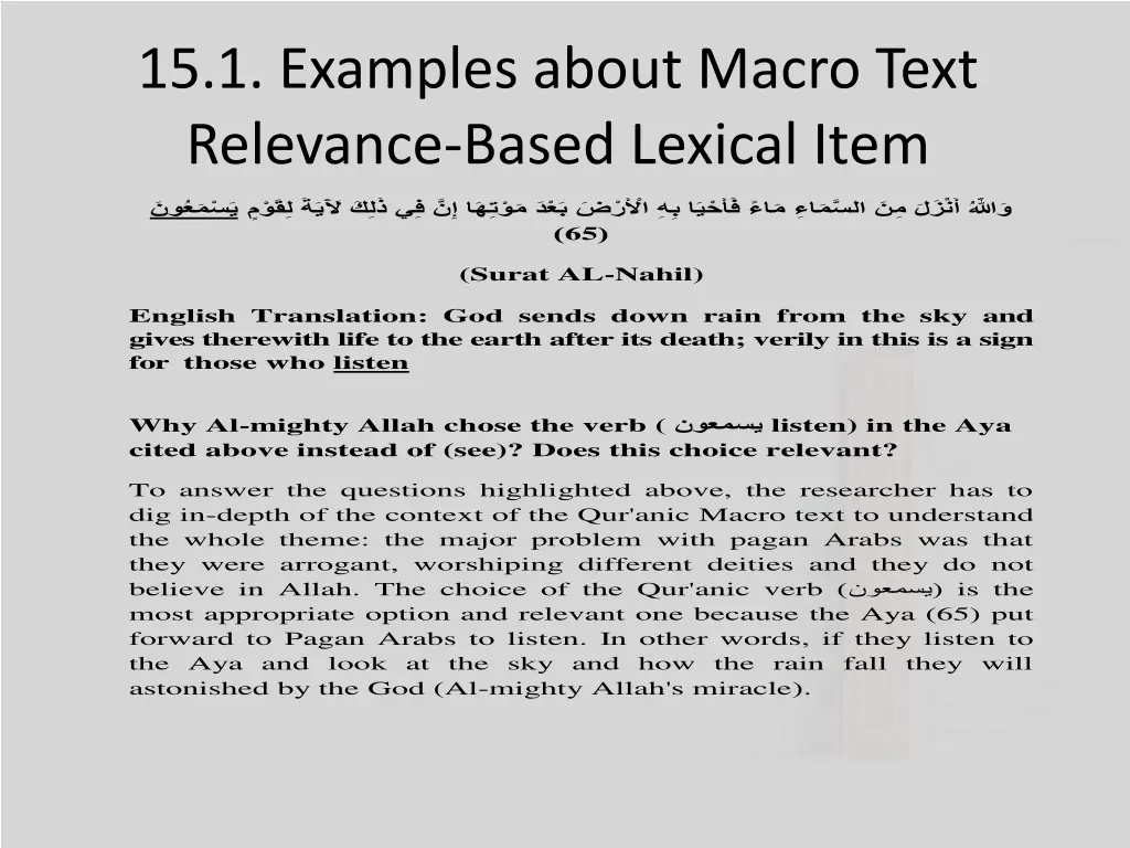 15 1 examples about macro text relevance based