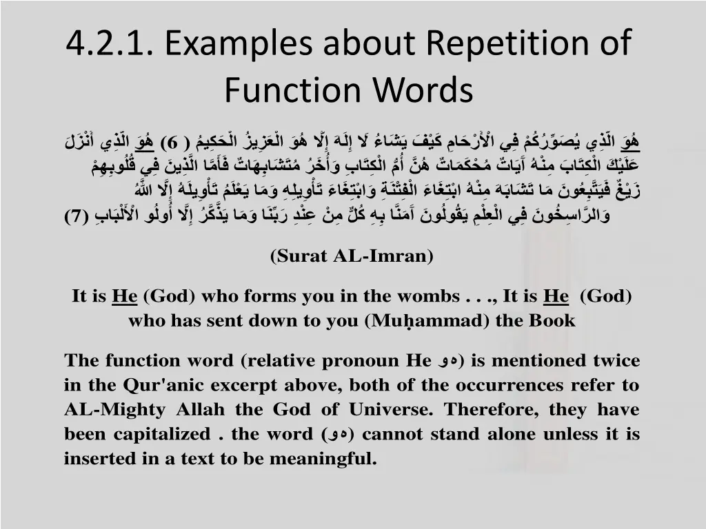 4 2 1 examples about repetition of function words