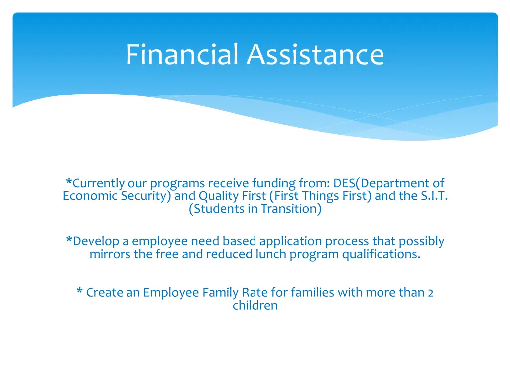 financial assistance