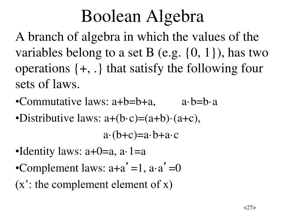 boolean algebra