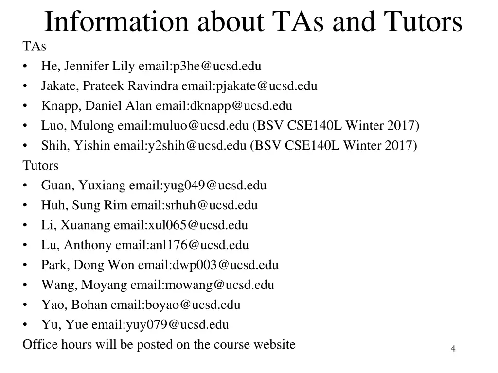 information about tas and tutors tas he jennifer