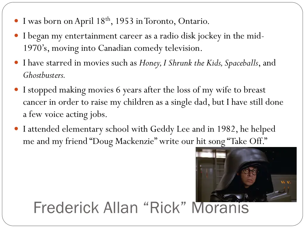 i was born on april 18 th 1953 in toronto ontario