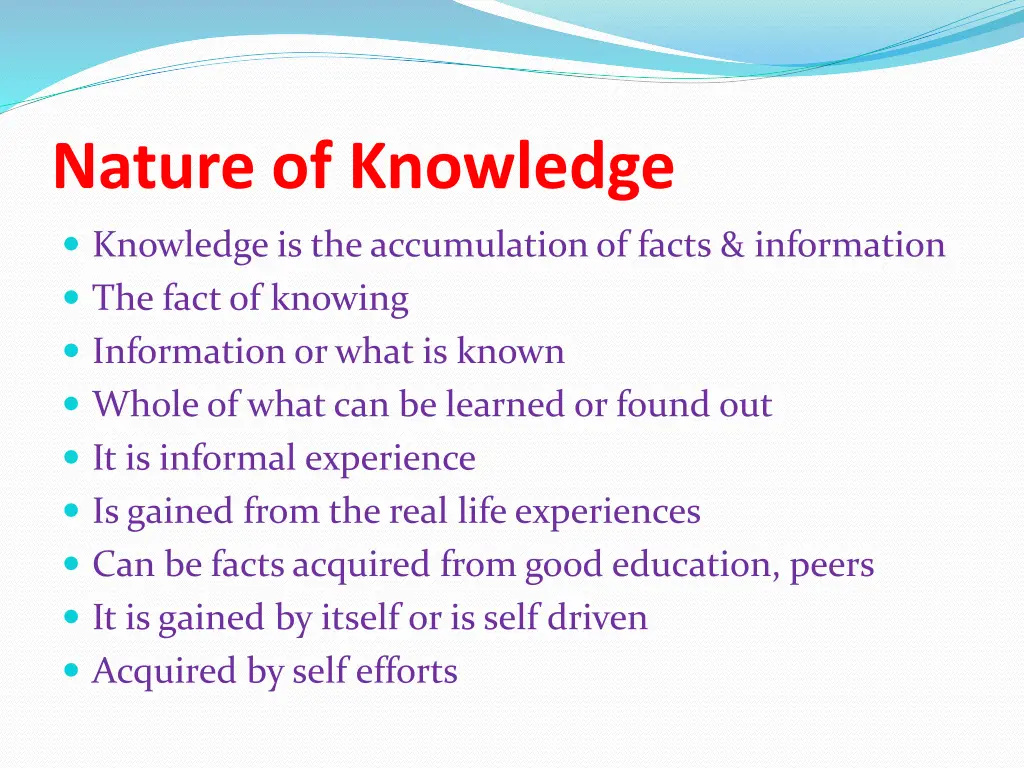 nature of knowledge