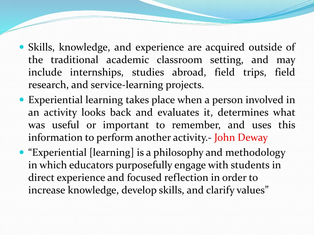 skills knowledge and experience are acquired