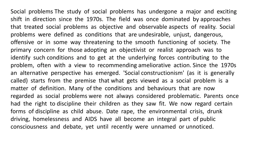 social problems the study of social problems