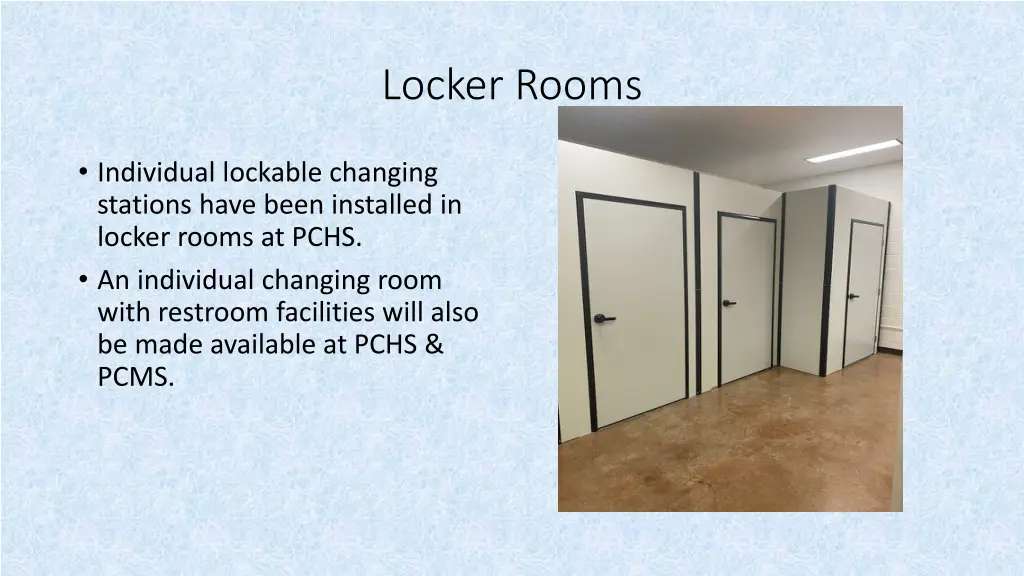 locker rooms