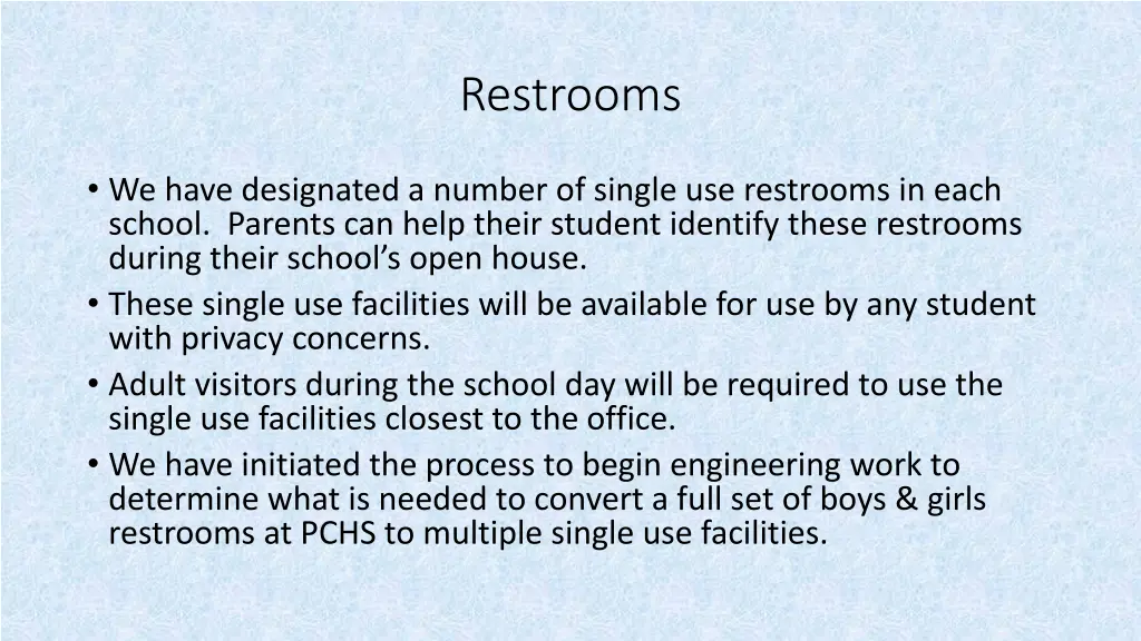 restrooms