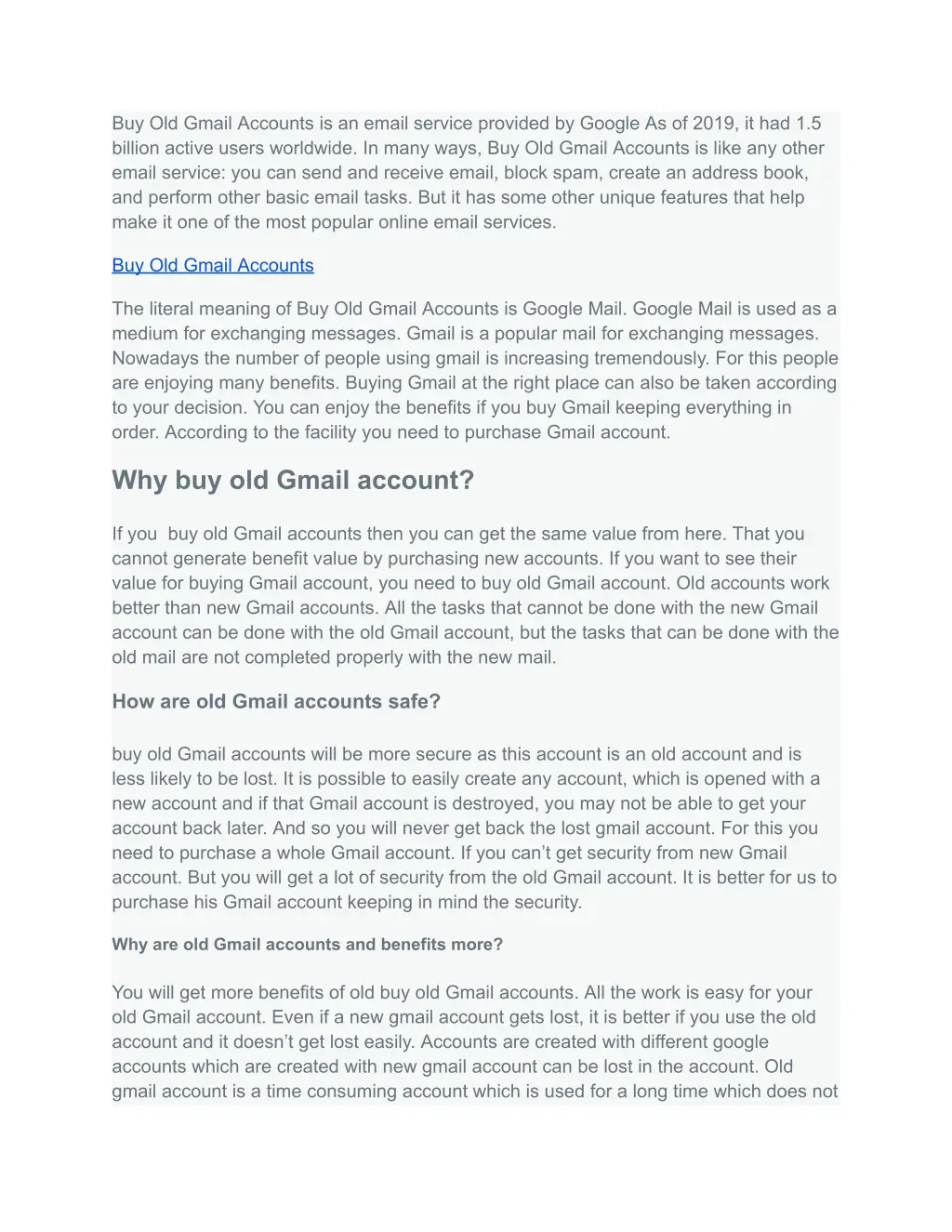 buy old gmail accounts is an email service