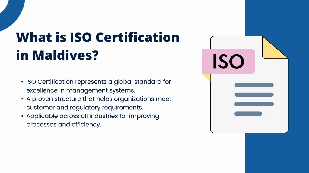 what is iso certification in maldives