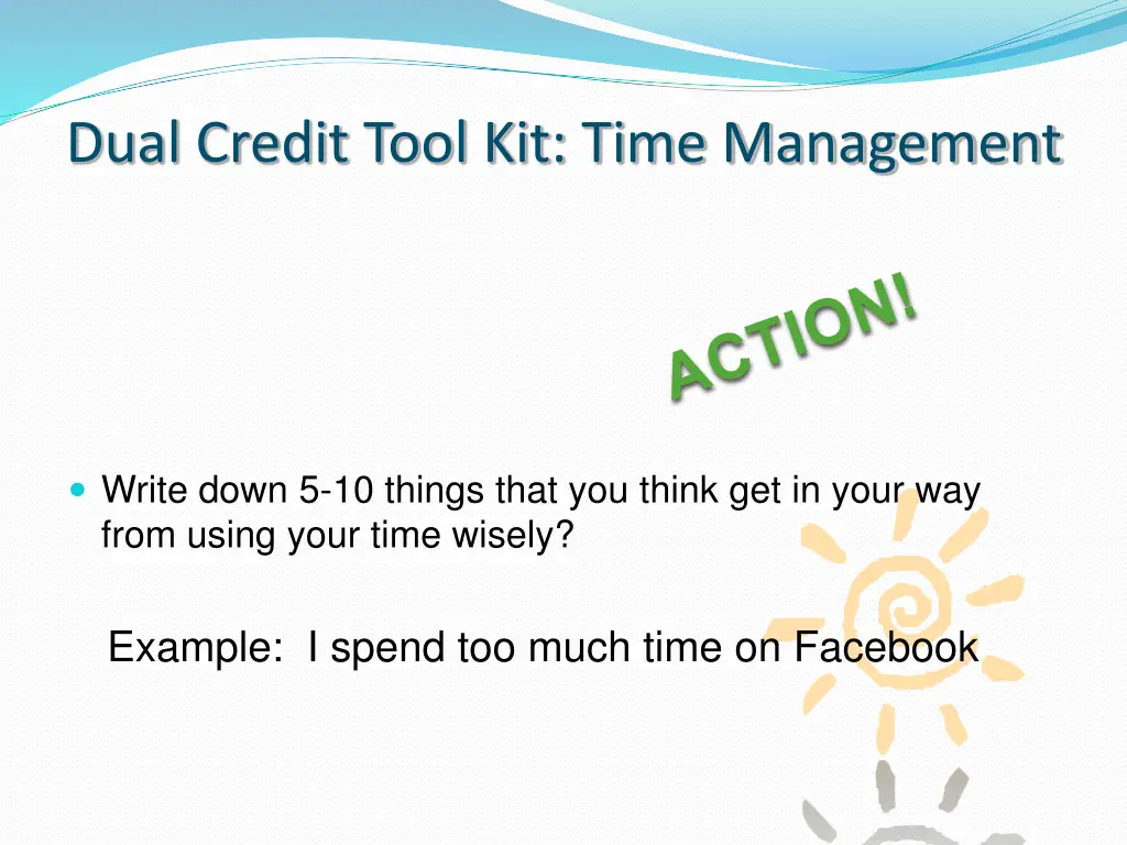 dual credit tool kit time management 2