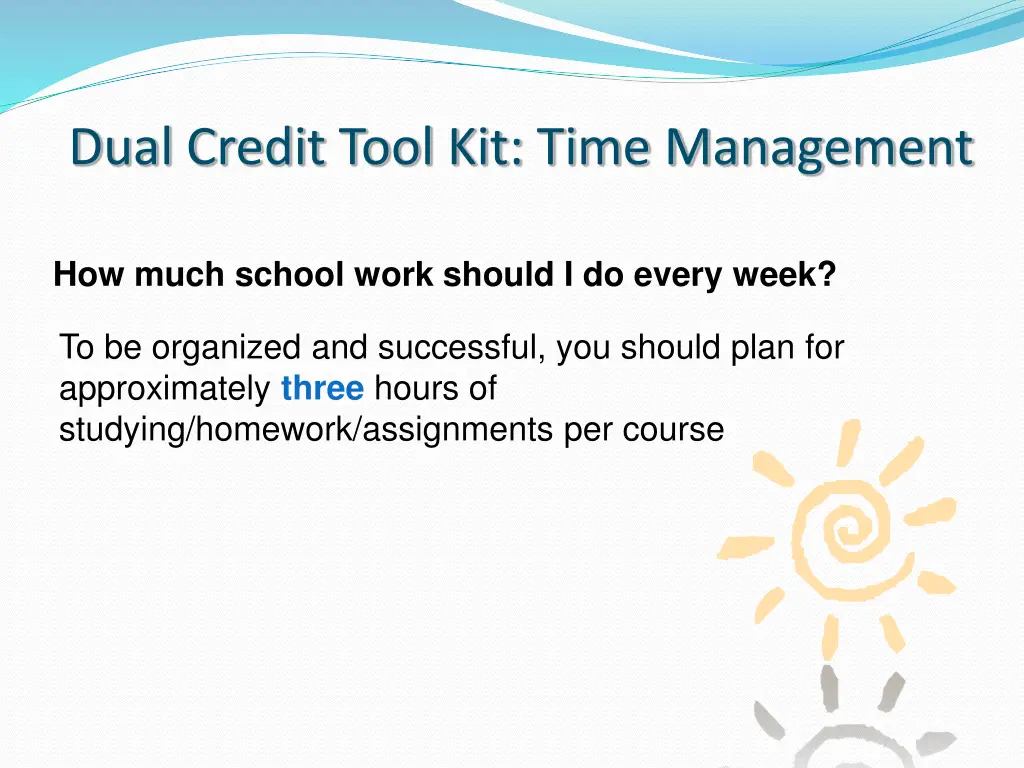 dual credit tool kit time management 4