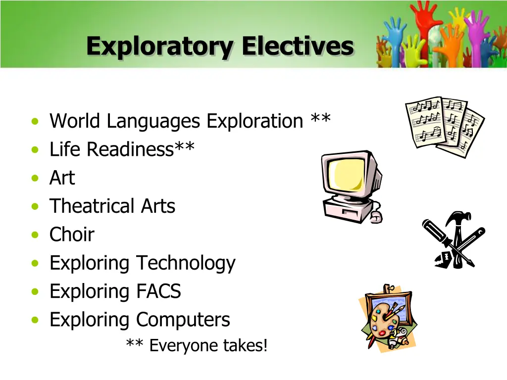 exploratory electives