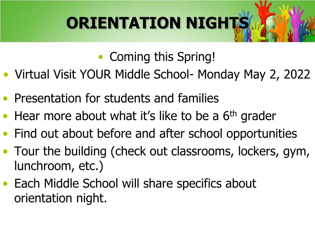 orientation nights