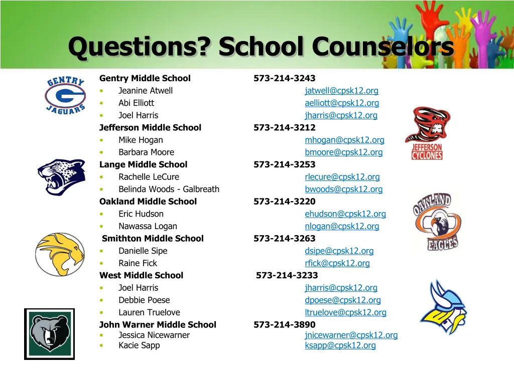 questions school counselors