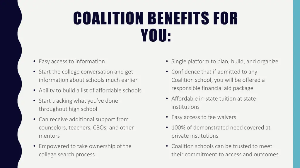 coalition benefits for you