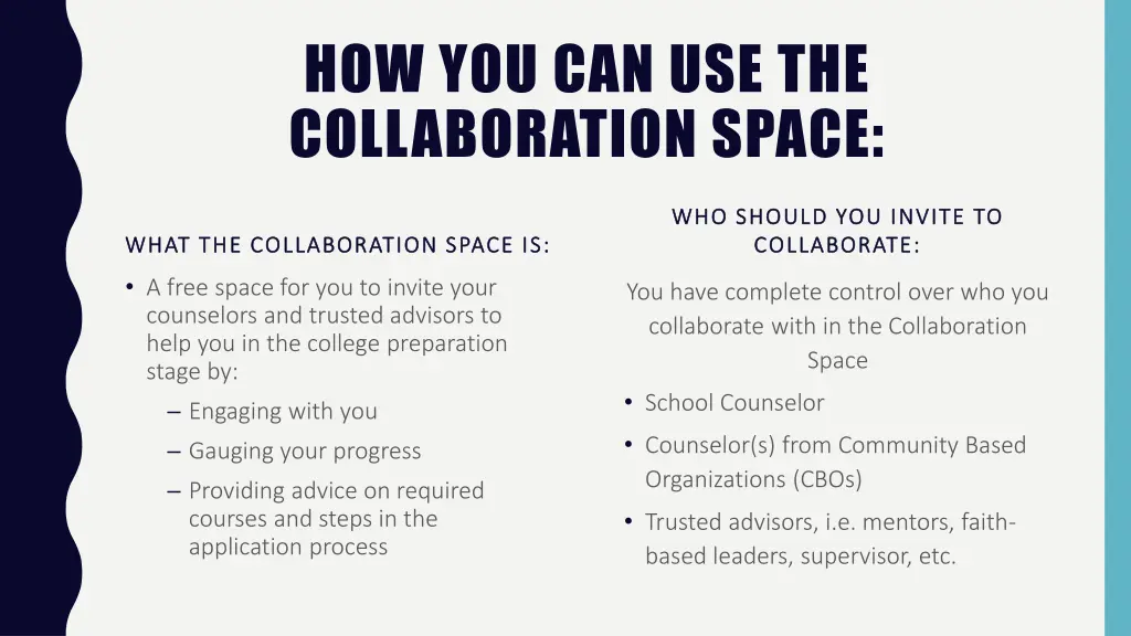 how you can use the collaboration space