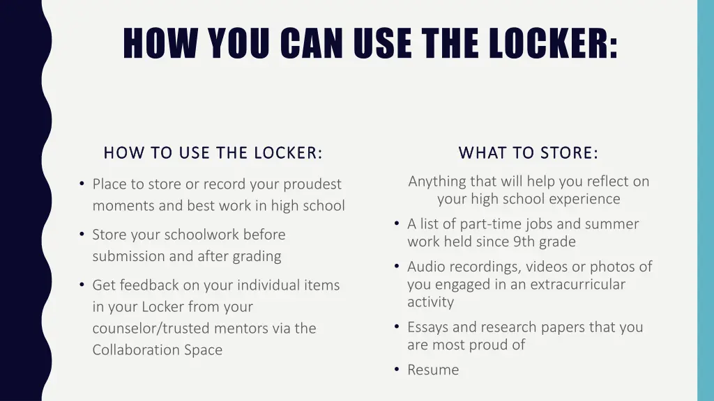 how you can use the locker