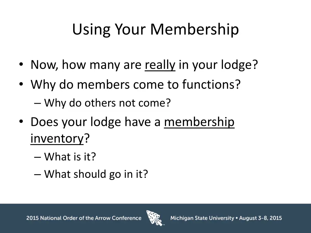 using your membership