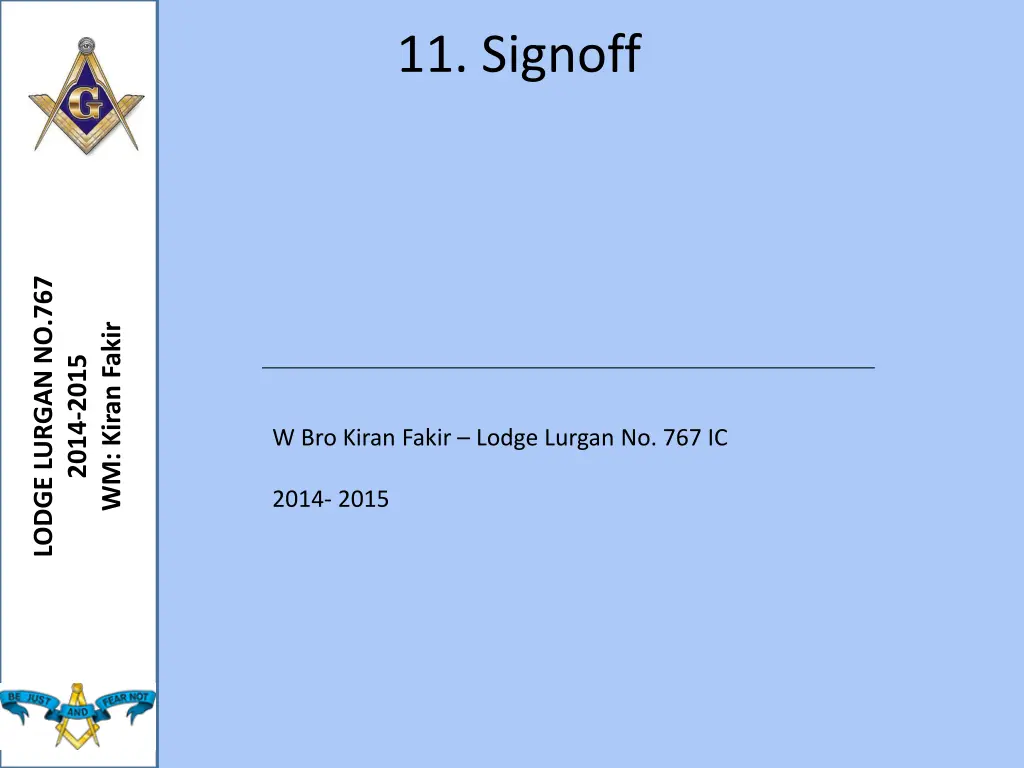 11 signoff