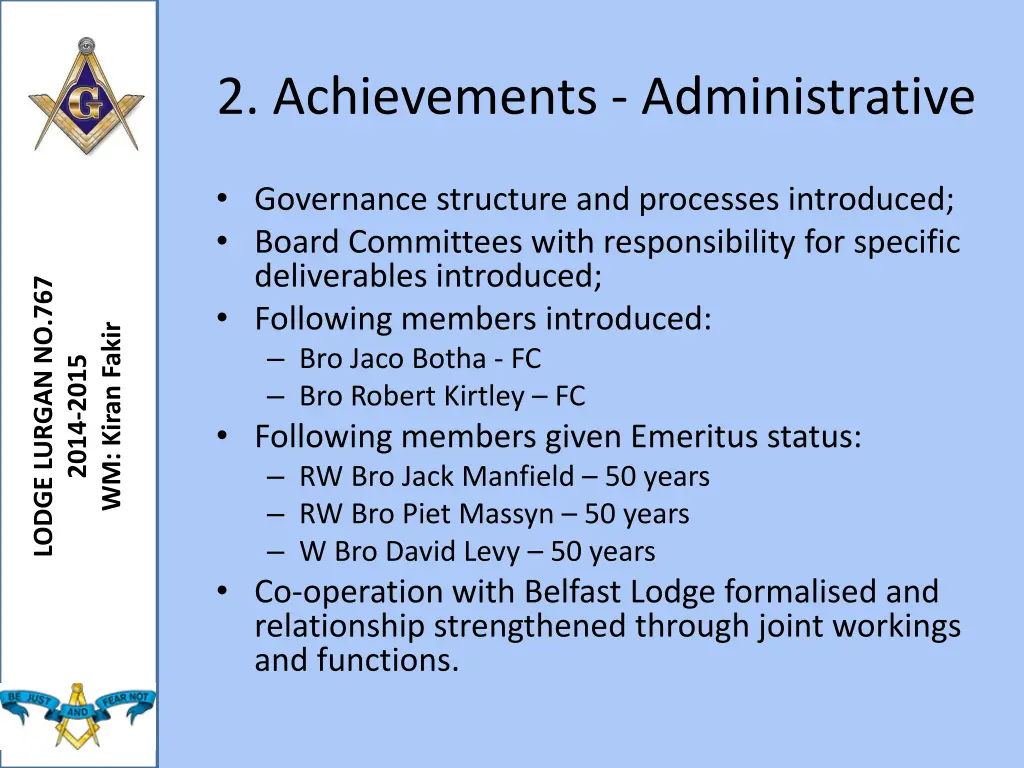 2 achievements administrative