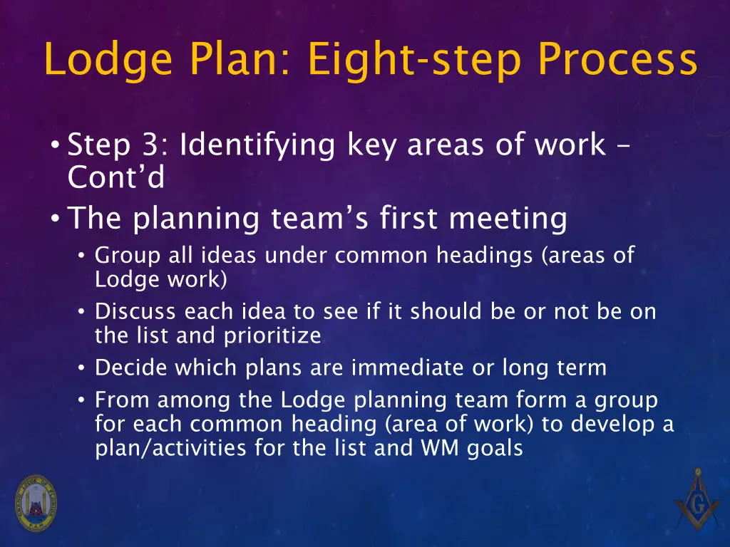 lodge plan eight step process 4