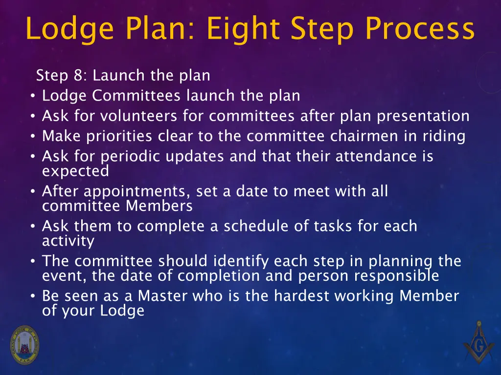 lodge plan eight step process 9