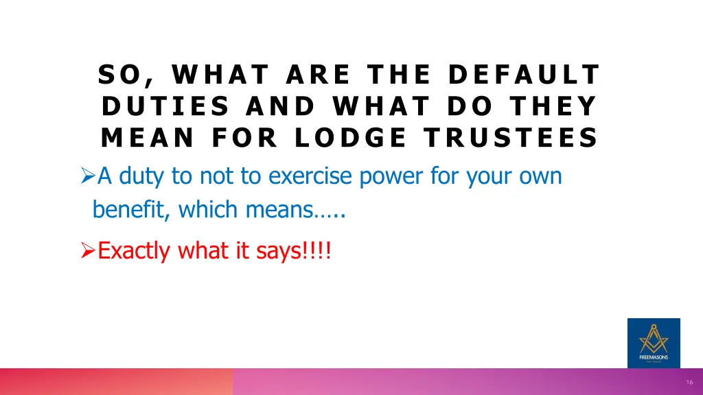 so what are the default duties and what do they 2