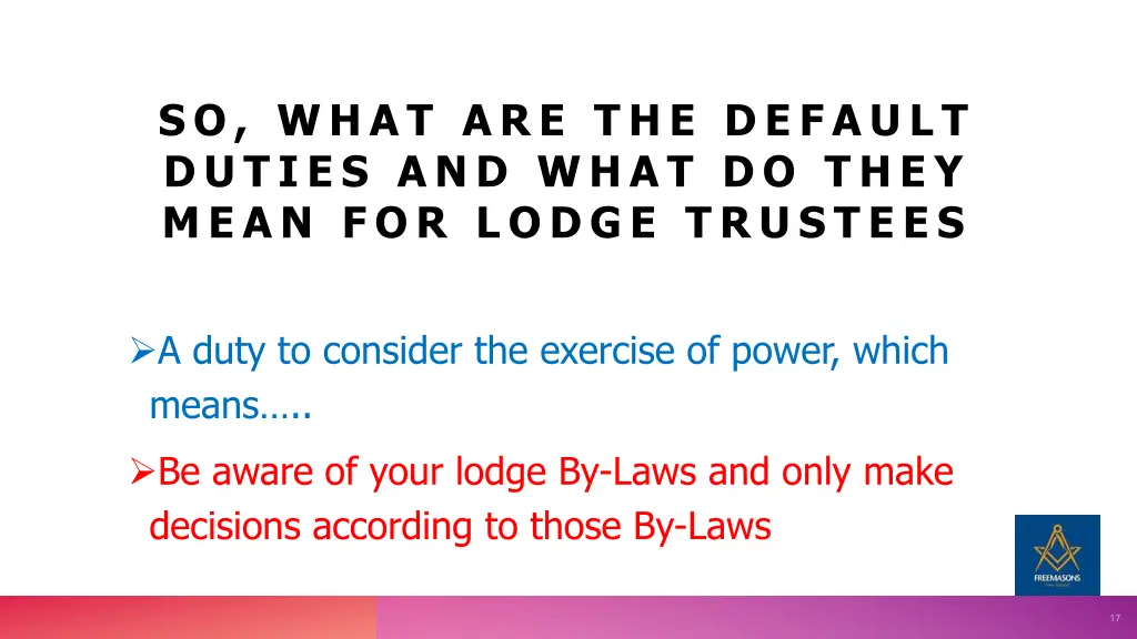 so what are the default duties and what do they 3