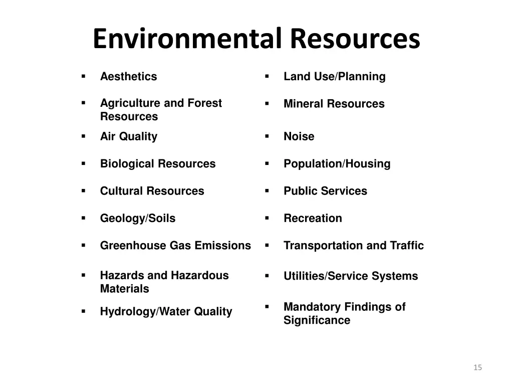 environmental resources