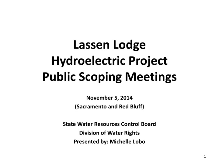 lassen lodge hydroelectric project public scoping