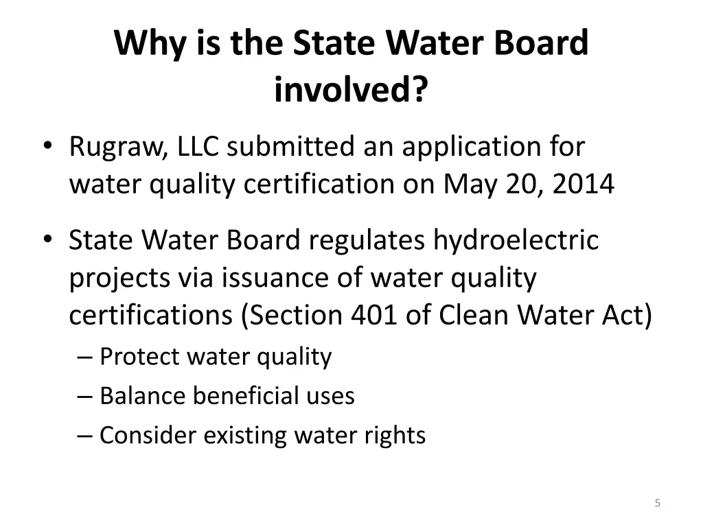 why is the state water board involved