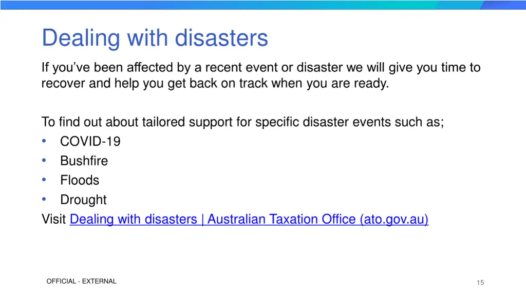 dealing with disasters