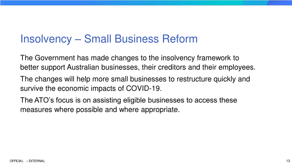 insolvency small business reform