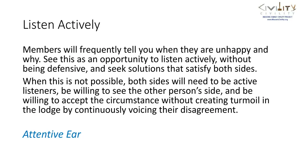 listen actively