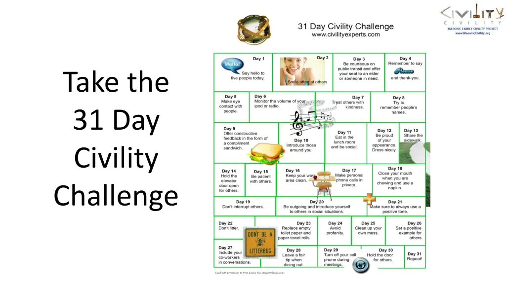 take the 31 day civility challenge