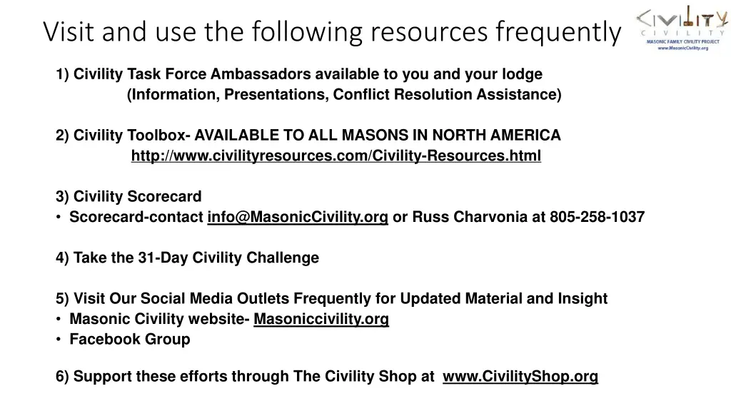 visit and use the following resources frequently