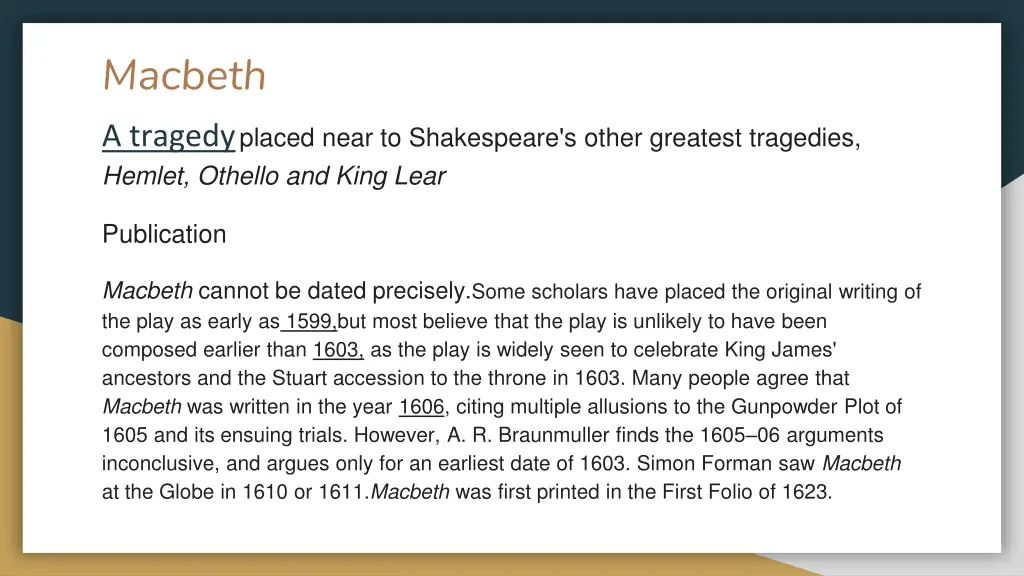 macbeth a tragedy placed near to shakespeare