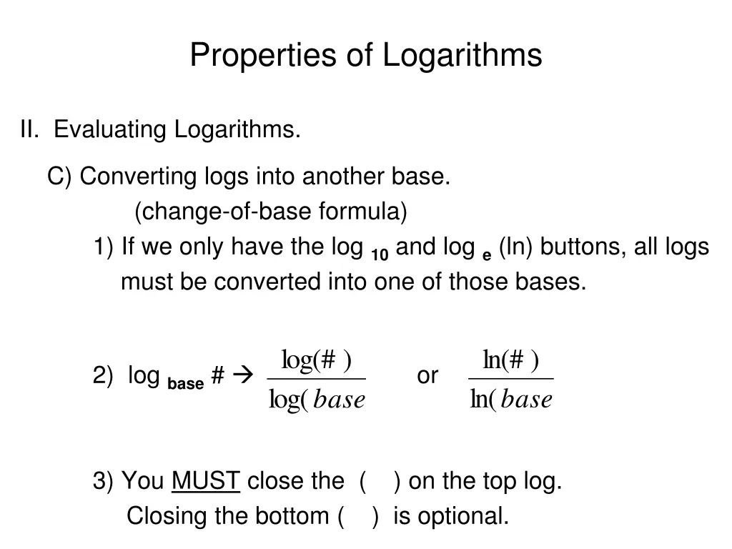 properties of logarithms 3