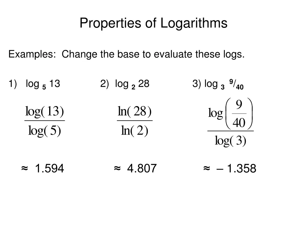 properties of logarithms 4