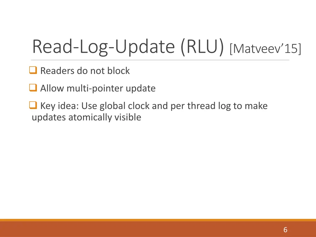 read log update rlu matveev 15