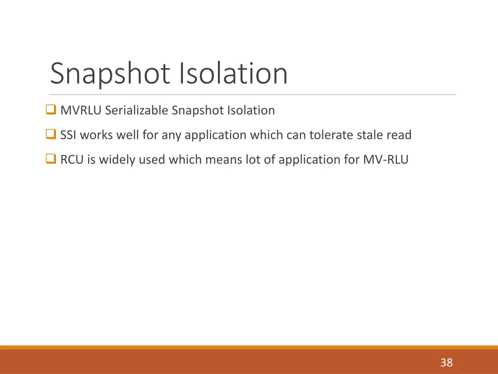 snapshot isolation