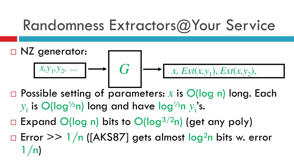 randomness extractors @ your service 1