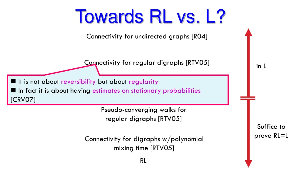 towards rl vs l