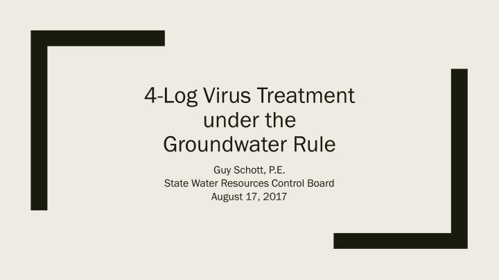 4 log virus treatment under the groundwater rule