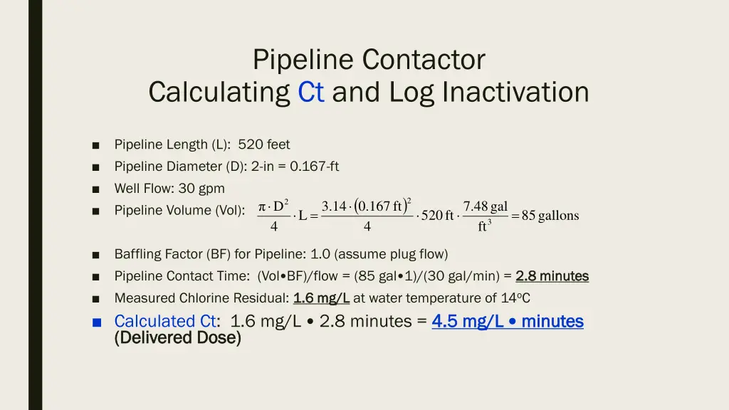 pipeline contactor calculating