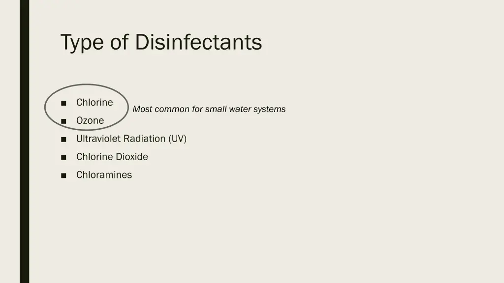 type of disinfectants