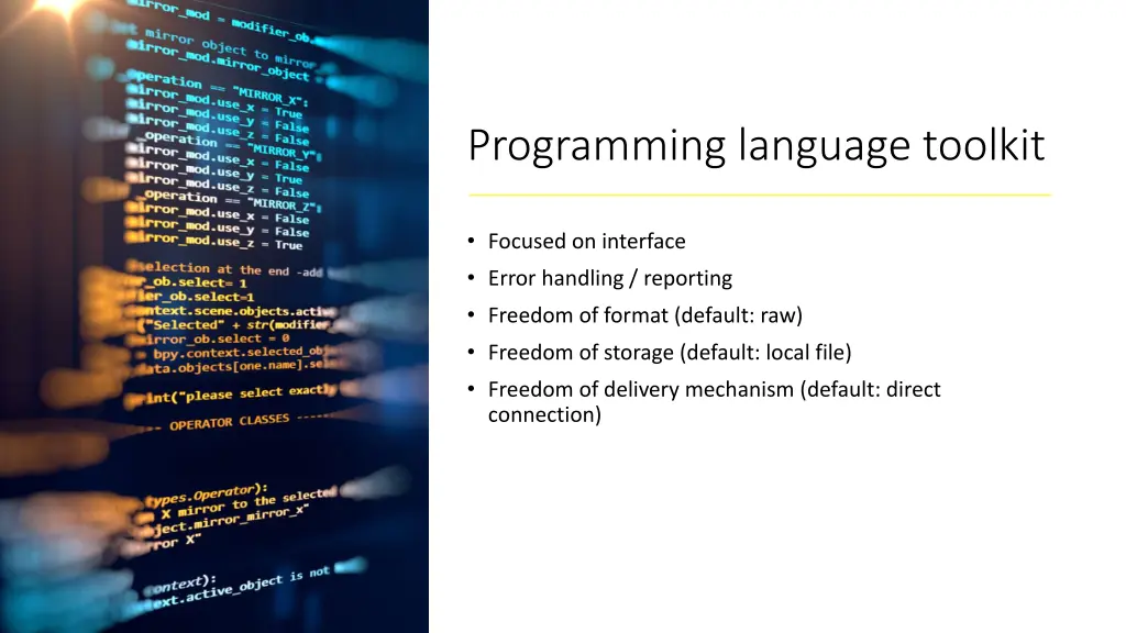 programming language toolkit