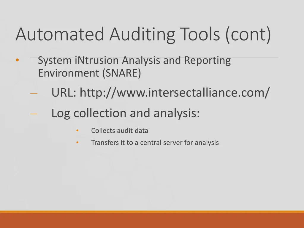 automated auditing tools cont 1