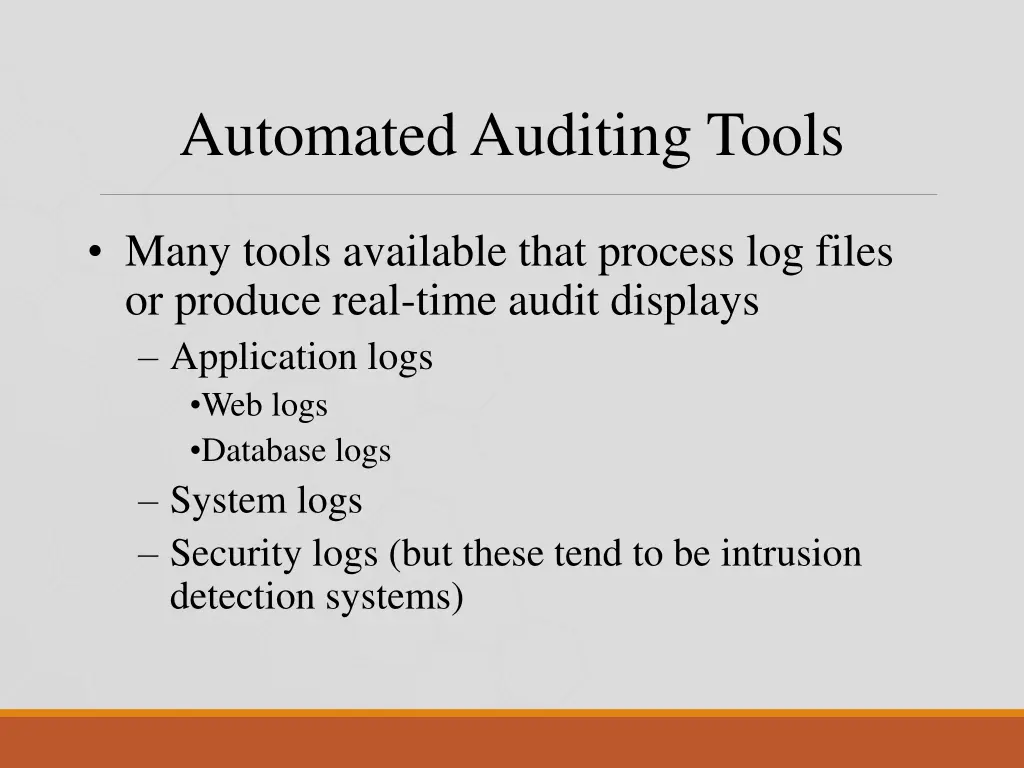 automated auditing tools