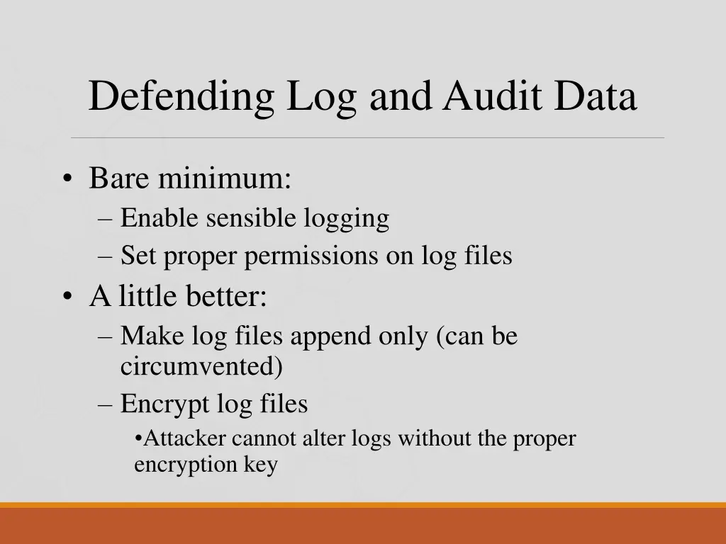 defending log and audit data